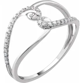 Unique Mark HighEnd Mark 14K White 1/8 CTW Diamond Negative Space Ring