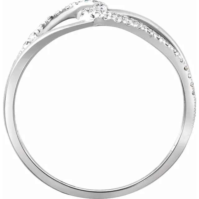 Fantastic Product 14K White 1/8 CTW Diamond Negative Space Ring