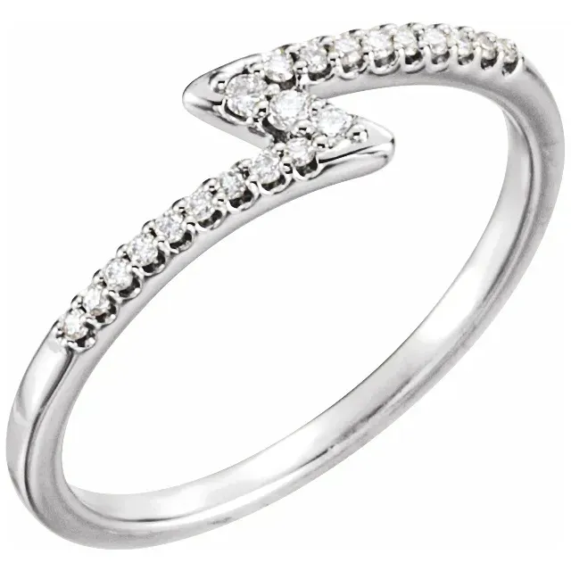 Economical Design Custom Expression 14K White 1/8 CTW Diamond Stackable Ring