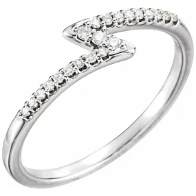 Modern Fashion Durable Accessory 14K White 1/8 CTW Diamond Stackable Ring