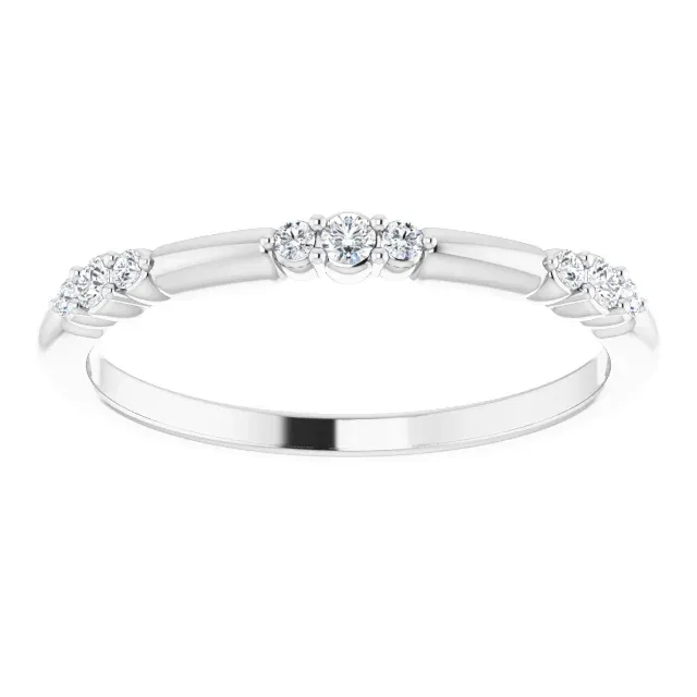 Graceful Detail 14K White 1/8 CTW Diamond Stackable Ring