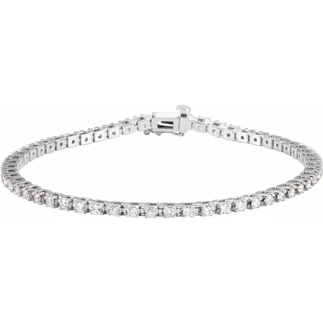 14K White 2 1/4 CTW Diamond Line 7 1/4" Bracelet Contrasting Tones