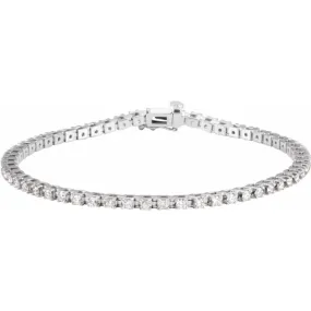14K White 2 1/4 CTW Diamond Line 7 1/4" Bracelet Contrasting Tones