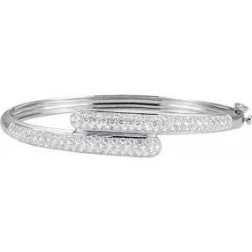 Laid-Back Luxury 14K White 3 CTW Diamond Bangle Bracelet