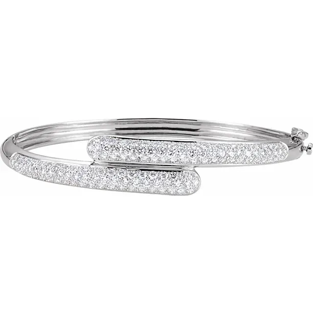 Laid-Back Luxury 14K White 3 CTW Diamond Bangle Bracelet