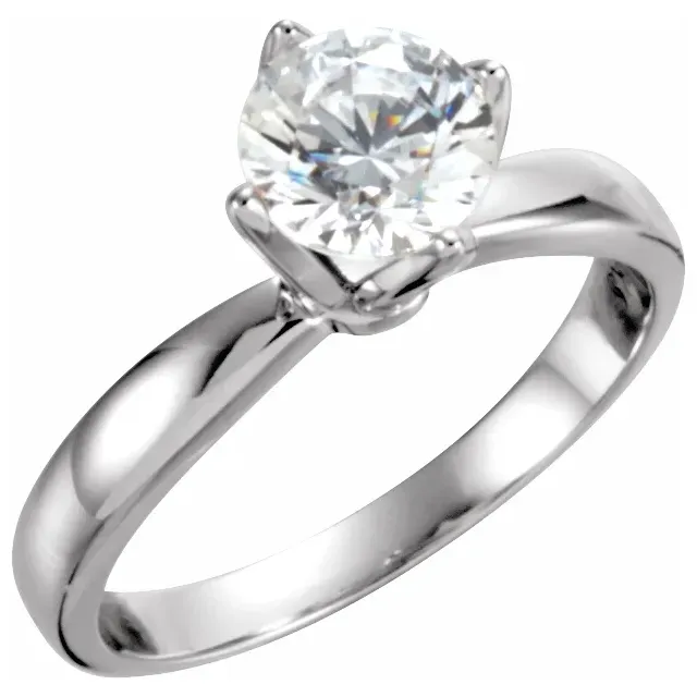 14K White 3/8 CTW Diamond Solitaire Engagement Ring Clean Finish