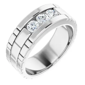 Bridal Set Shiny Item 14K White 5/8 CTW Diamond Men's Ring