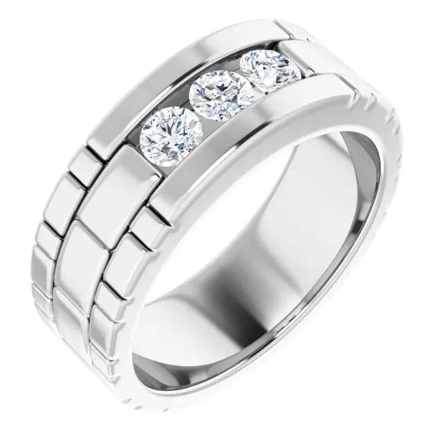Bridal Set Shiny Item 14K White 5/8 CTW Diamond Men's Ring