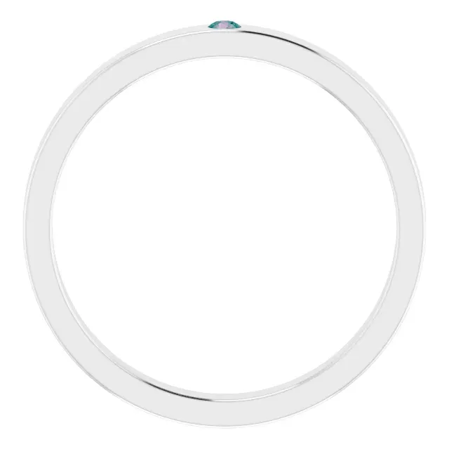 Eternal Style Artistic Product 14K White Alexandrite Stackable Family Ring