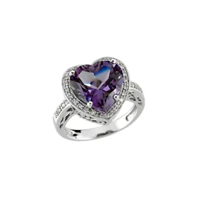 Quality Symbol Luxury Accent 14K White Amethyst & 1/6 CTW Diamond Ring
