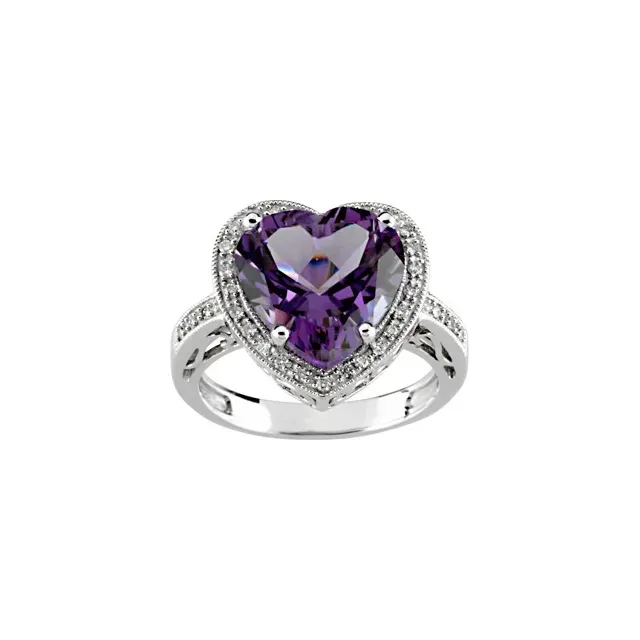 14K White Amethyst & 1/6 CTW Diamond Ring Value Product Niche Market