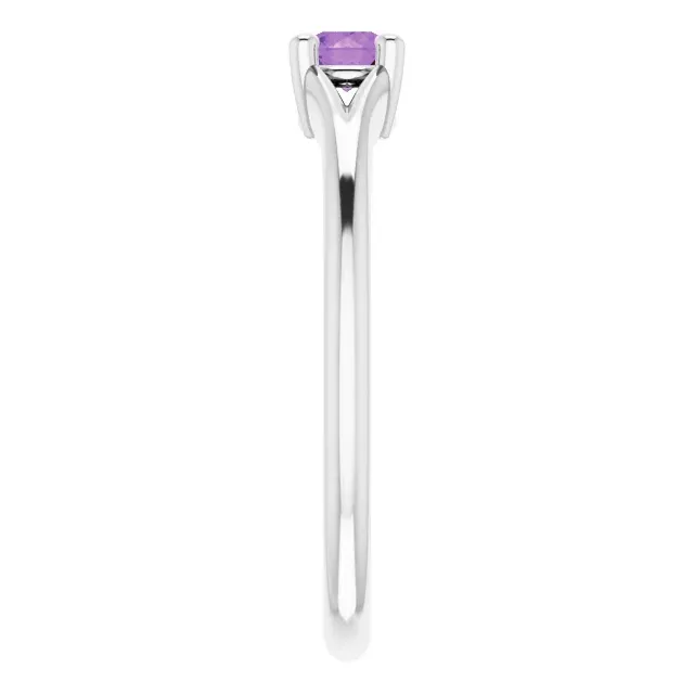 Exclusive access Tough Build 14K White Amethyst Youth Solitaire Ring