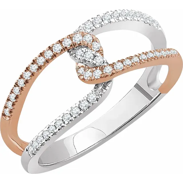 Ductile Material Easy Look 14K White & Rose 1/4 CTW Diamond Ring