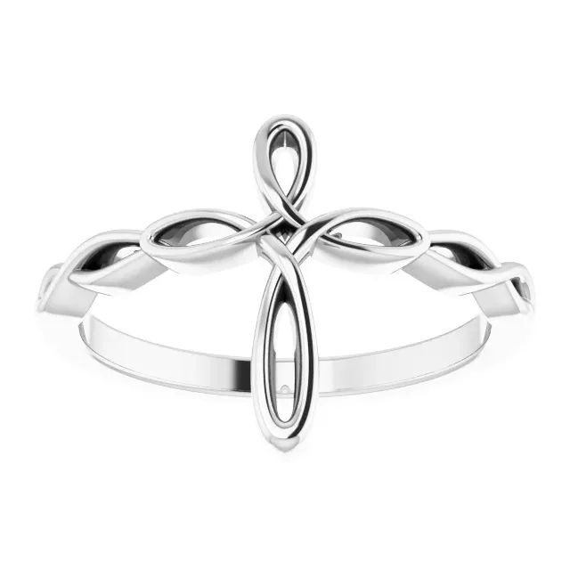 Meaningful Design 14K White Cross Ring