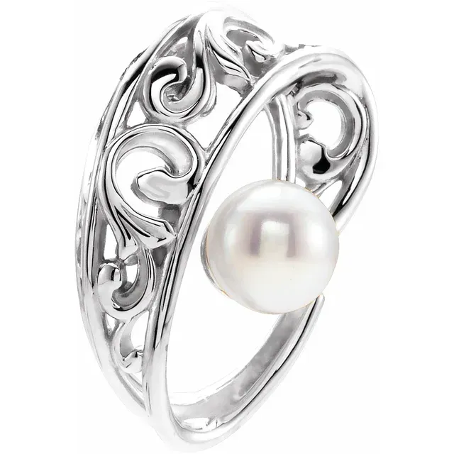 Dress Up Time Soft Focus 14K White Freshwater Cultured Pearl Pendant