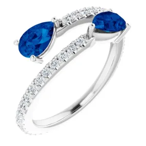 See Through Sentimental Item 14K White Lab-Grown Blue Sapphire & 1/3 CTW Diamond Ring