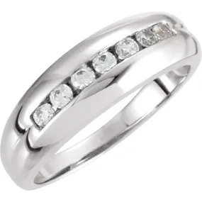 14K White Men's 3/8 CTW Diamond Ring Compact Design Universal Gift
