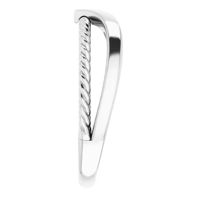 14K White Negative Space Rope Ring Statement Accent Robust Look
