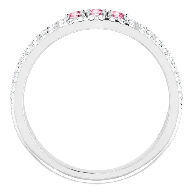 Bold Mood 14K White Pink Tourmaline & 1/4 CTW Diamond Ring