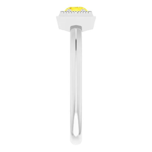 Polished Look Everyday Design 14K White Sapphire Geometric Ring