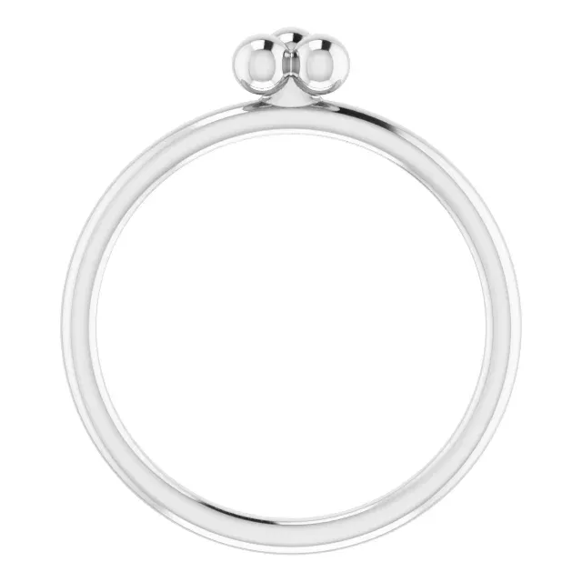 Gift Ready Easy Style 14K White Stackable Beaded Ring