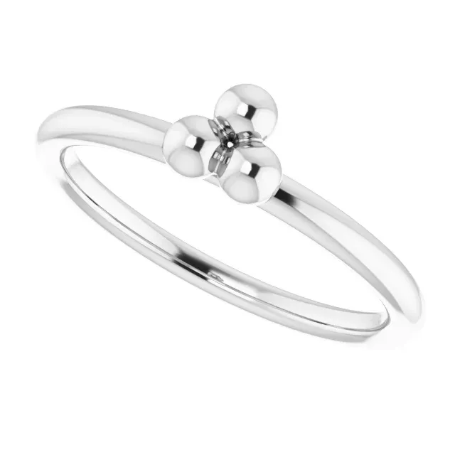 Value Product Chic Focus 14K White Stackable Beaded Ring