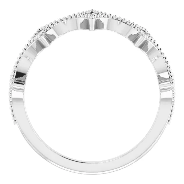 Artistic Trinket 14K White Stackable Geometric Ring