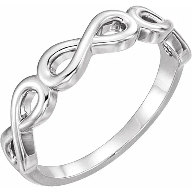 14K White Stackable Infinity-Inspired Ring Timeless Accessory