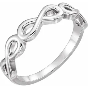 14K White Stackable Infinity-Inspired Ring Party Ready