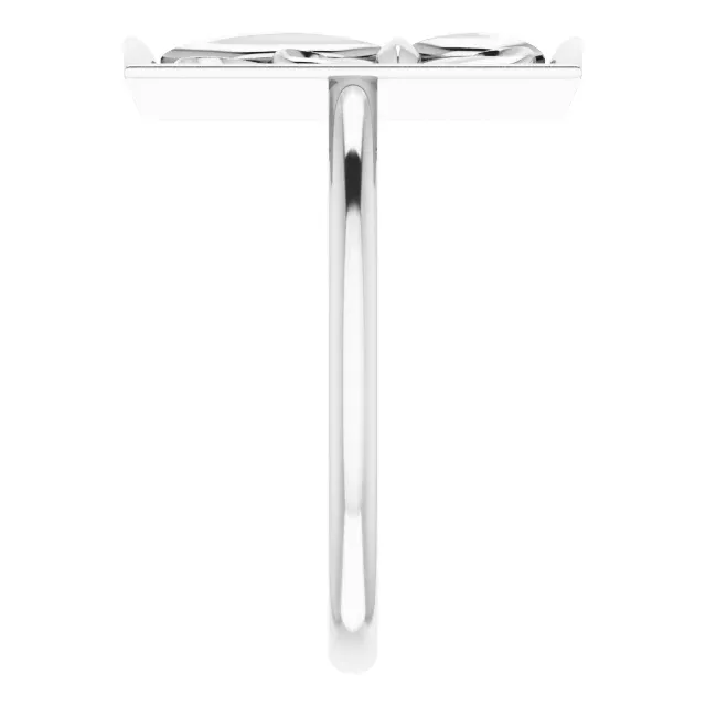 14K White Vintage-Inspired Cross Ring Luxury Present Daytime Elegance