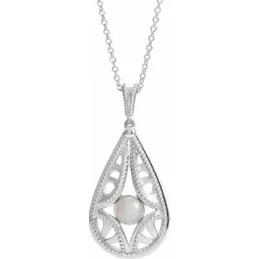 14K White Vintage-Inspired Freshwater Cultured Pearl 16-18" Necklace Top Pick