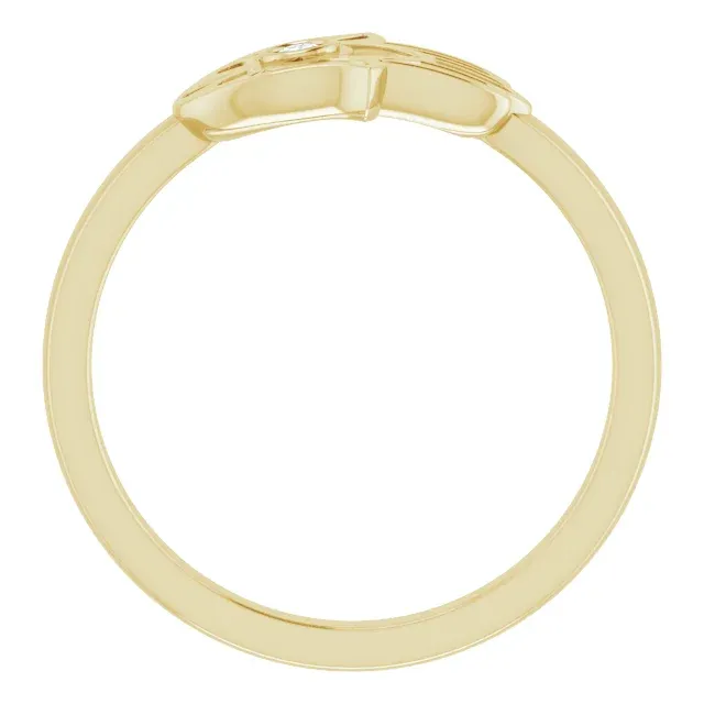 Retro Inspired Artisan Object 14K Yellow .03 CTW Diamond Hamsa Ring