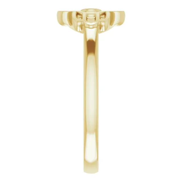 country style 14K Yellow .03 CTW Diamond Hamsa Ring