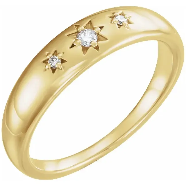 14K Yellow .05 CTW Diamond Starburst Ring Delicate appearance