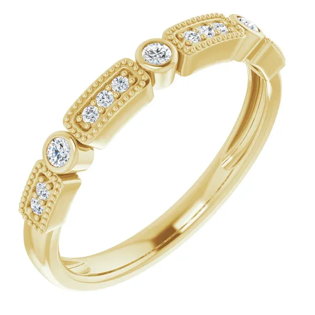 Sealed Edge 14K Yellow 1/10 CTW Diamond Stackable Ring