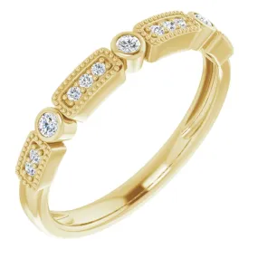 Sealed Edge 14K Yellow 1/10 CTW Diamond Stackable Ring