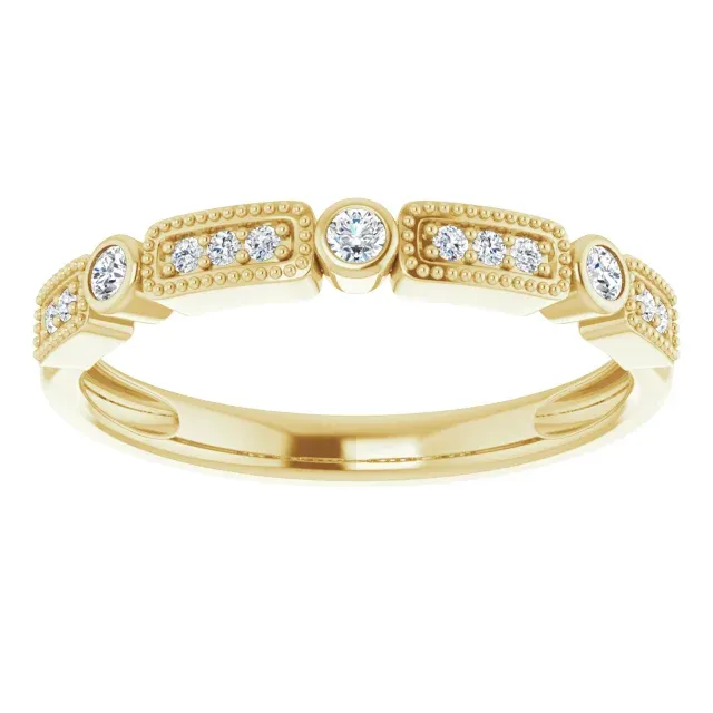 Affordable Ornament 14K Yellow 1/10 CTW Diamond Stackable Ring