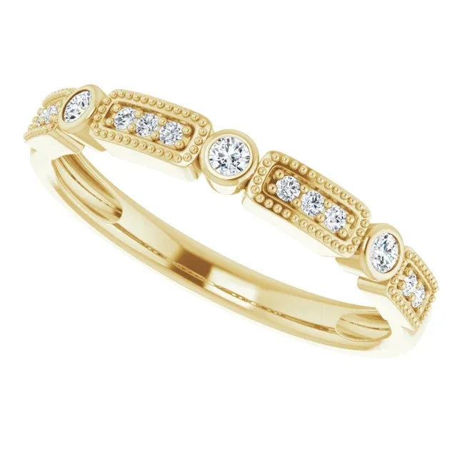 14K Yellow 1/10 CTW Diamond Stackable Ring Fantastic Style Elite Choice