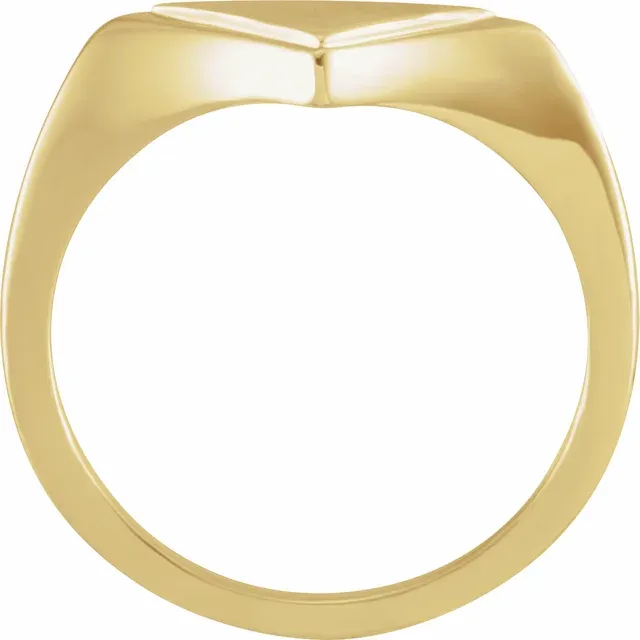 Bridal Accent 14K Yellow 11.5x6 mm Geometric Signet Ring