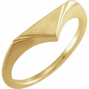 Chic Ornament 14K Yellow 11.5x6 mm Geometric Signet Ring