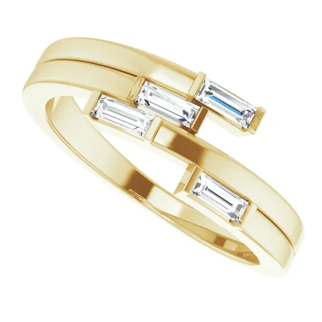 Adjustable Fit 14K Yellow 1/4 CTW Diamond Geometric Ring