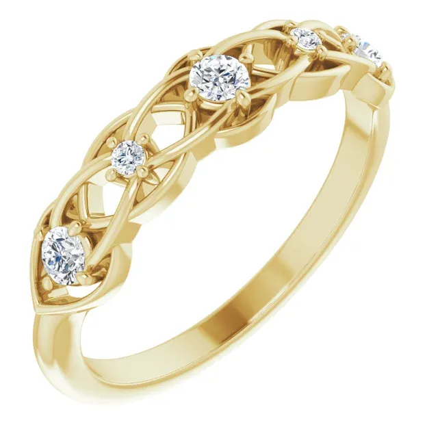 Everyday Vibe 14K Yellow 1/5 CTW Diamond Stackable Ring