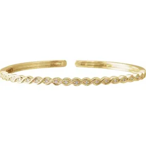 Simple View Modular Design 14K Yellow 1/6 CTW Diamond Stackable Bangle Bracelet