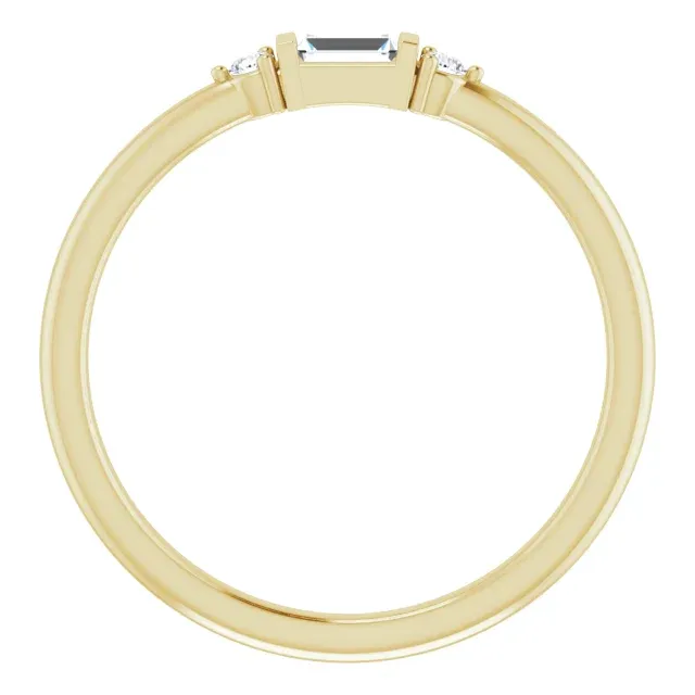 14K Yellow 1/8 CTW Diamond Stackable Ring Minimal Look