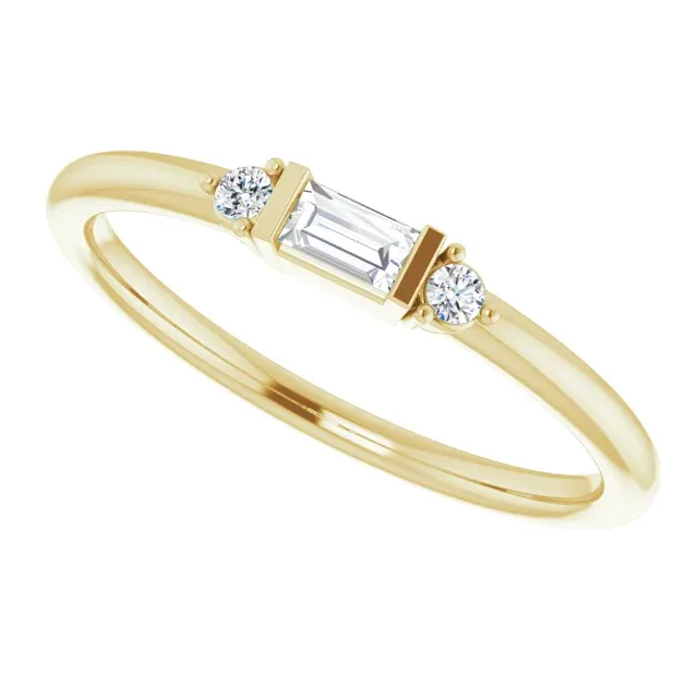 14K Yellow 1/8 CTW Diamond Stackable Ring Luxury Gift