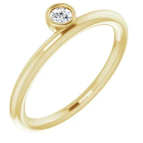 14K Yellow 3 mm Round Forever One Moissanite Ring Secure Object