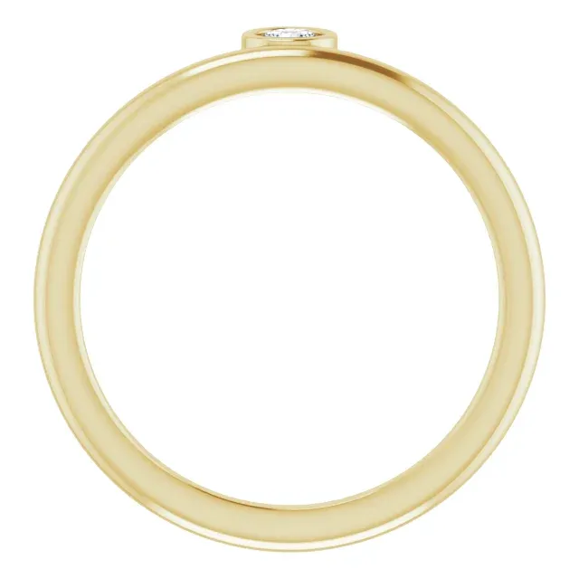 14K Yellow 3 mm Round Forever One Moissanite Ring Minimalist Accessory Bright Finish