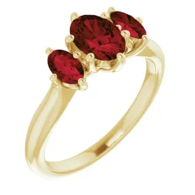 14K Yellow 7x5 mm Oval Garnet Ring Secure Article