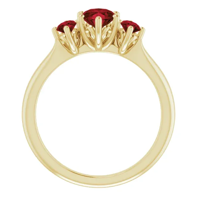 Brilliant Statement 14K Yellow 7x5 mm Oval Garnet Ring