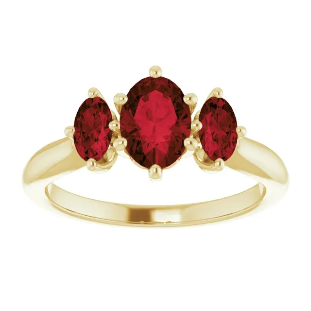 Event Present 14K Yellow 7x5 mm Oval Garnet Ring
